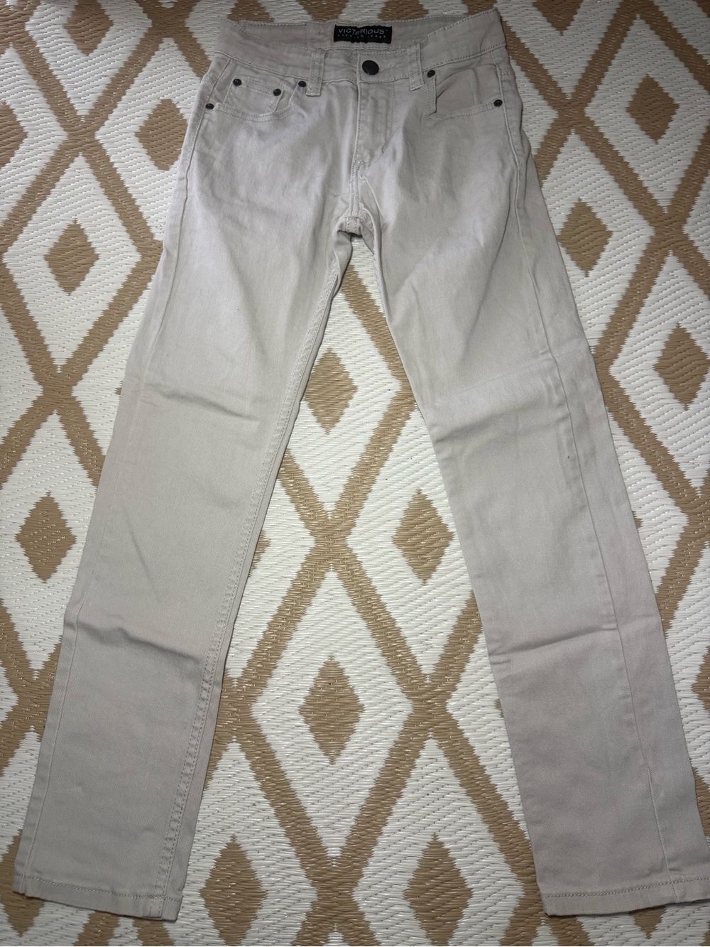 Victorious Men's Light Wash Gray Cotton Stretch Denim Jeans Slim Skinny Low
